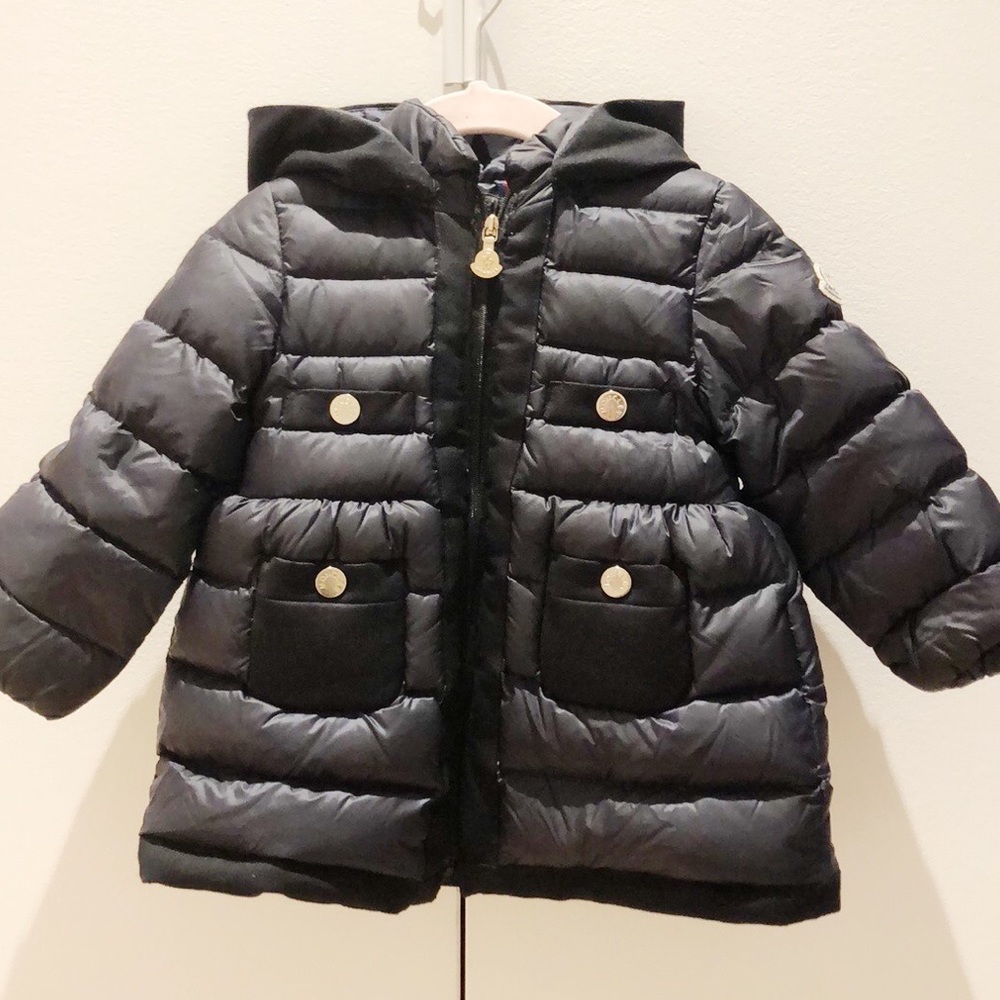 Moncler baby puffer jacket with detachable hood
